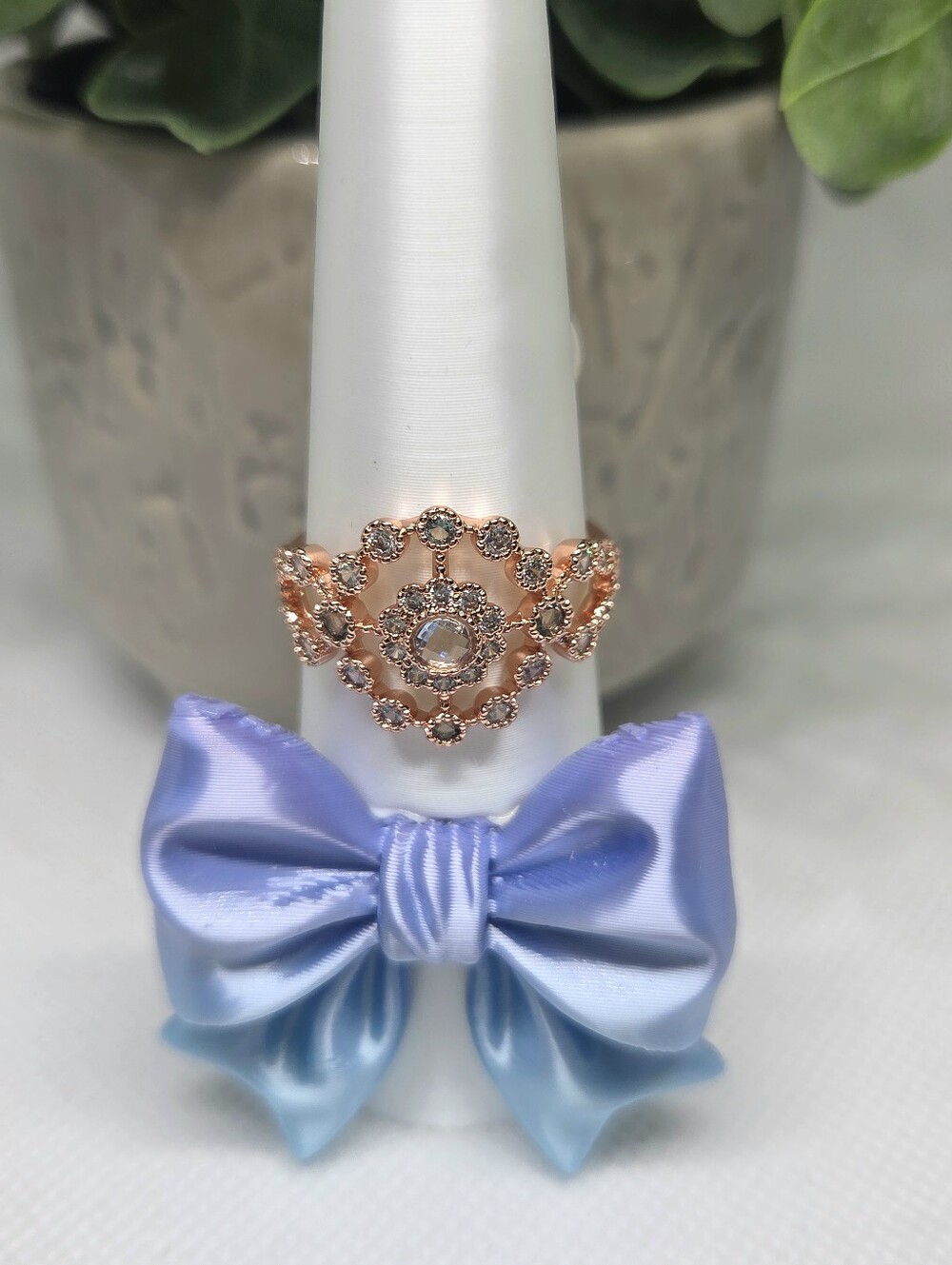 BP Rose Gold Mint Tourmaline Halo Ring